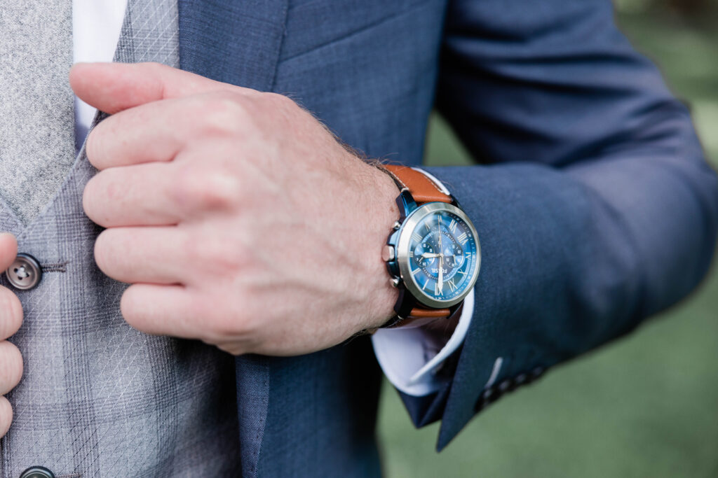 Close-up photograph showcasing a stunning watch, symbolizing the meticulous attention to detail provided by the best NYC based wedding photographer, David Alan Visuals.