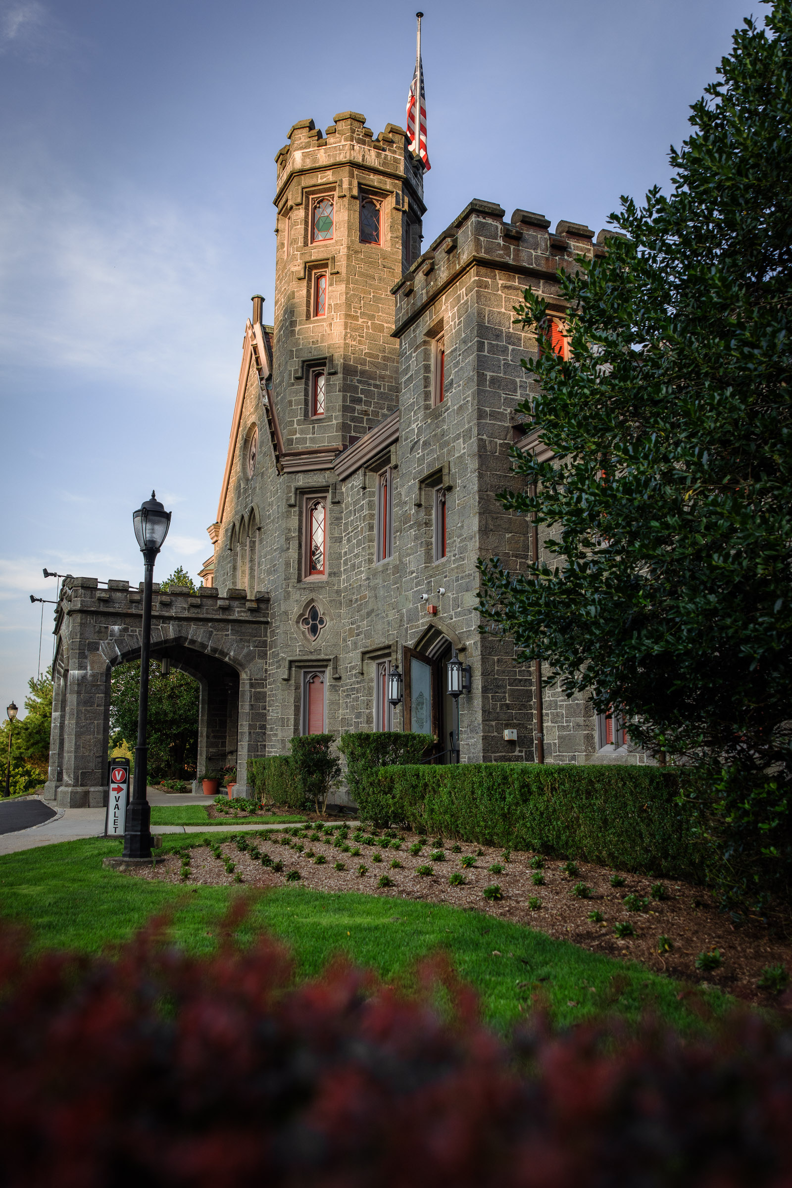 Whitby Castle’s stone exterior in warm late-day light